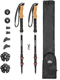 Cascade Mountain Tech 3k Carbon Fiber Quick Lock Trekking Poles