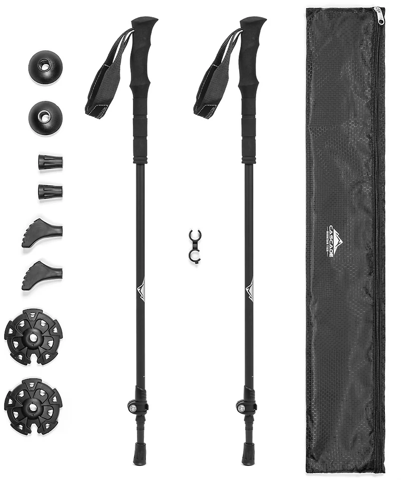 Cascade Mountain Tech Ultralight Carbon Fiber Quick Lock 2-Section Trekking Poles