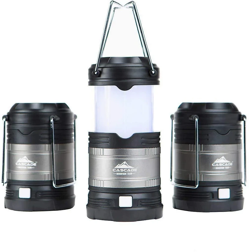Cascade Mountain Tech Multi-Mode Pop-Up IPX4 Water-Resistant LED Lantern 3-Pack