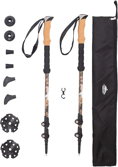 Cascade Mountain Tech Carbon Fiber Quick Lock Camo Trekking Poles