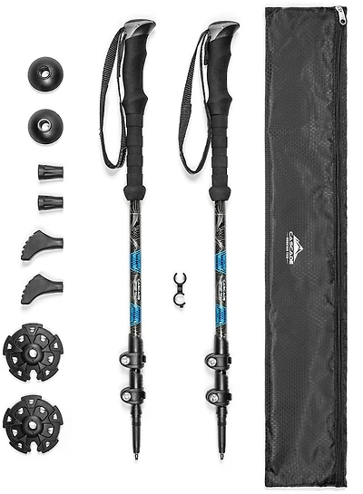 Cascade Mountain Tech Carbon Fiber Quick Lock Trekking Poles