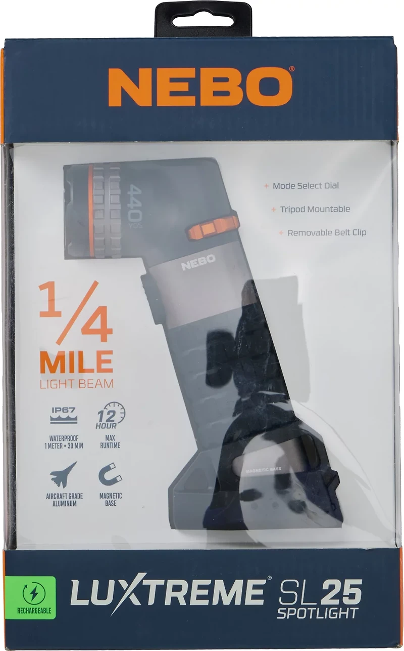 NEBO Luxtreme 1/4 Mile Beam 500 Lumen Rechargeable Spotlight