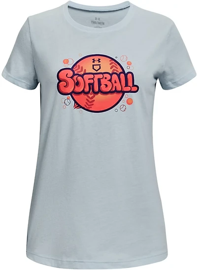 Under Armour Girls' Softball Bubbles Short Sleeve T-shirt