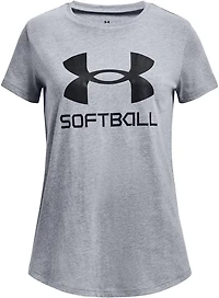 Under Armour Girls' Softball Logo Short Sleeve Shirt