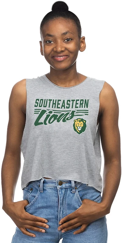 ZooZatz Women's Southeastern Louisiana University Crop Muscle Tank Top