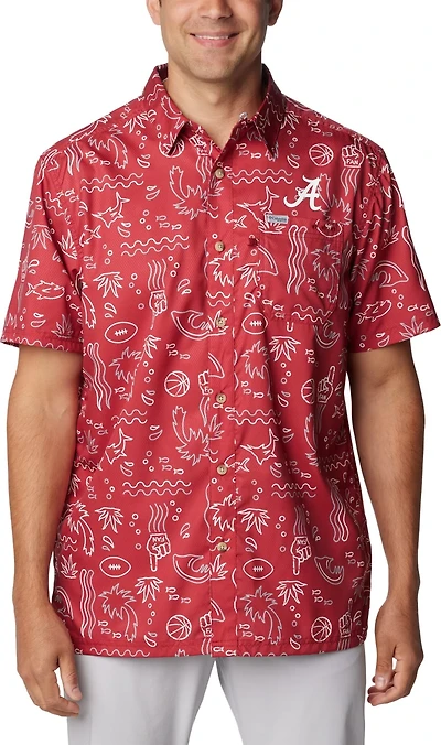 Columbia Sportswear Men's University of Alabama Super Slack Tide Fish Fan Button Down Shirt