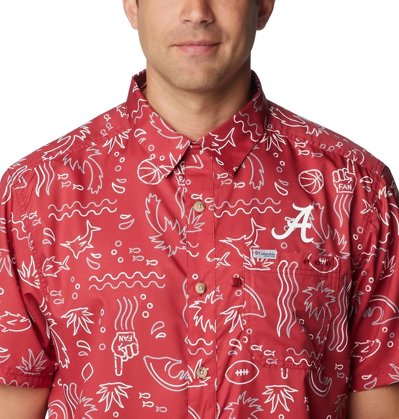 Columbia Sportswear Men's University of Alabama Super Slack Tide Fish Fan Button Down Shirt
