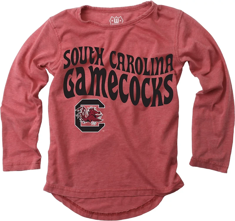 Wes and Willy Girls' University of South Carolina Retro Hippy High-Low Burn Out Long Sleeve T-shirt
