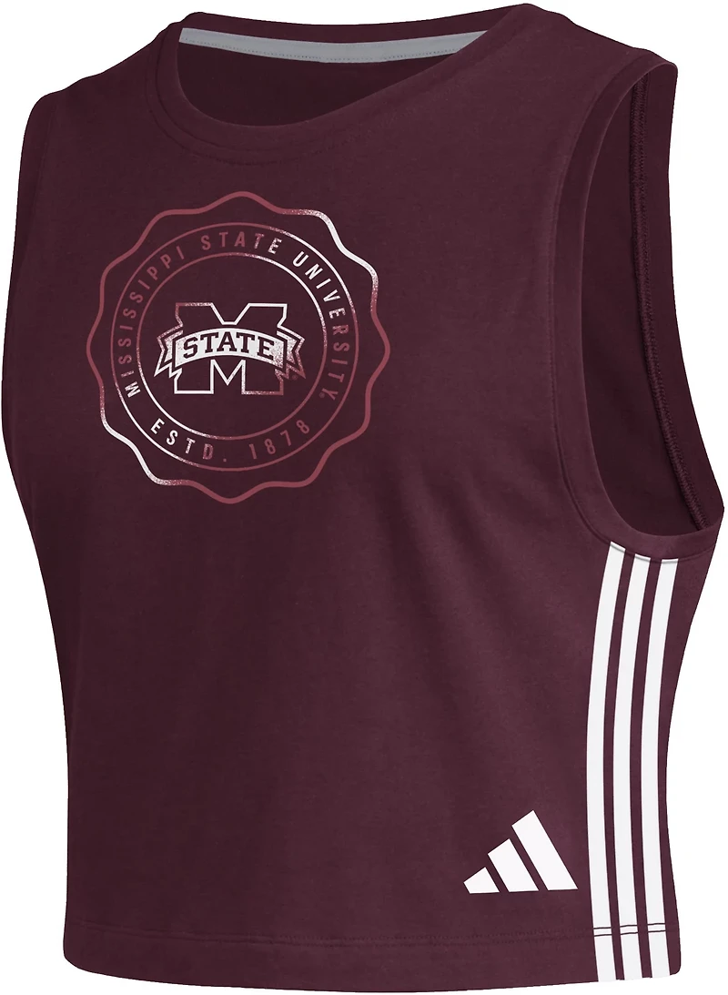 adidas Women's Mississippi State University Fashion Cropped Tank Top