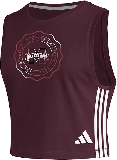 adidas Women's Mississippi State University Fashion Cropped Tank Top