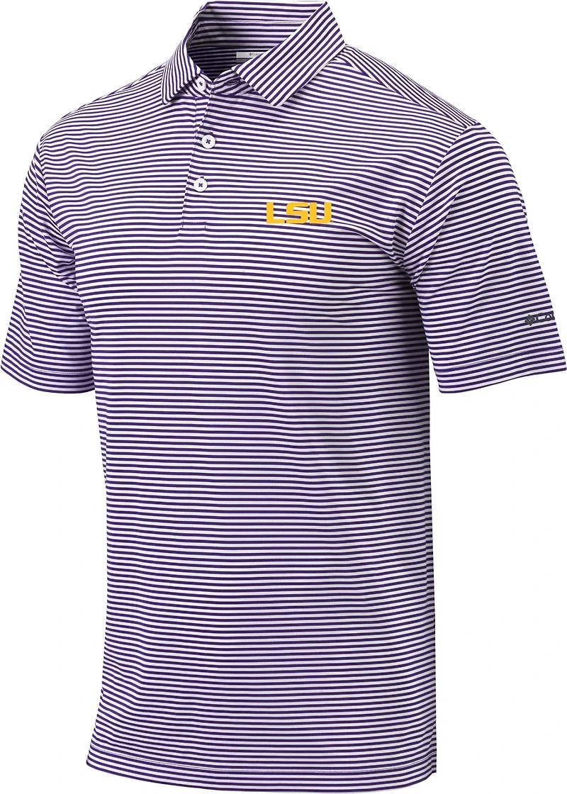 Columbia Sportswear Men's Louisiana State University Club Invite Stripe Polo Shirt