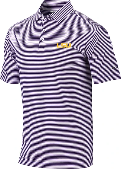 Columbia Sportswear Men's Louisiana State University Club Invite Stripe Polo Shirt