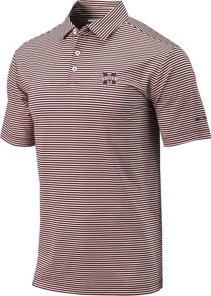 Columbia Sportswear Men's Mississippi State University Club Invite Stripe Polo Shirt