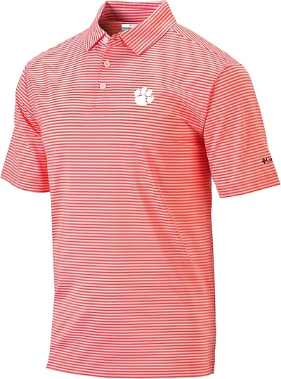 Columbia Sportswear Men's Clemson University Club Invite Stripe Polo Shirt