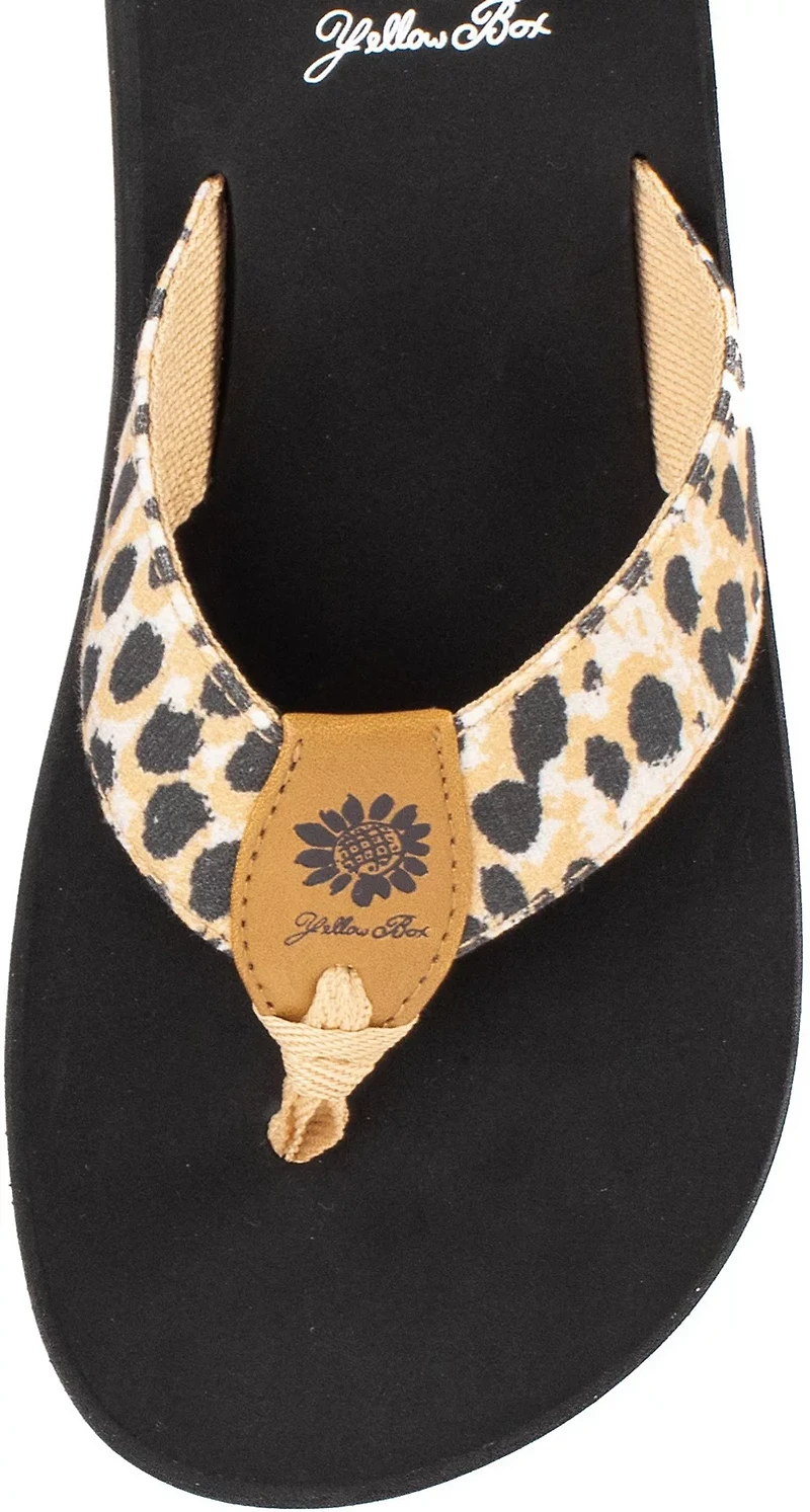 Yellow Box Women's Finwick Cheetah Flip Flops