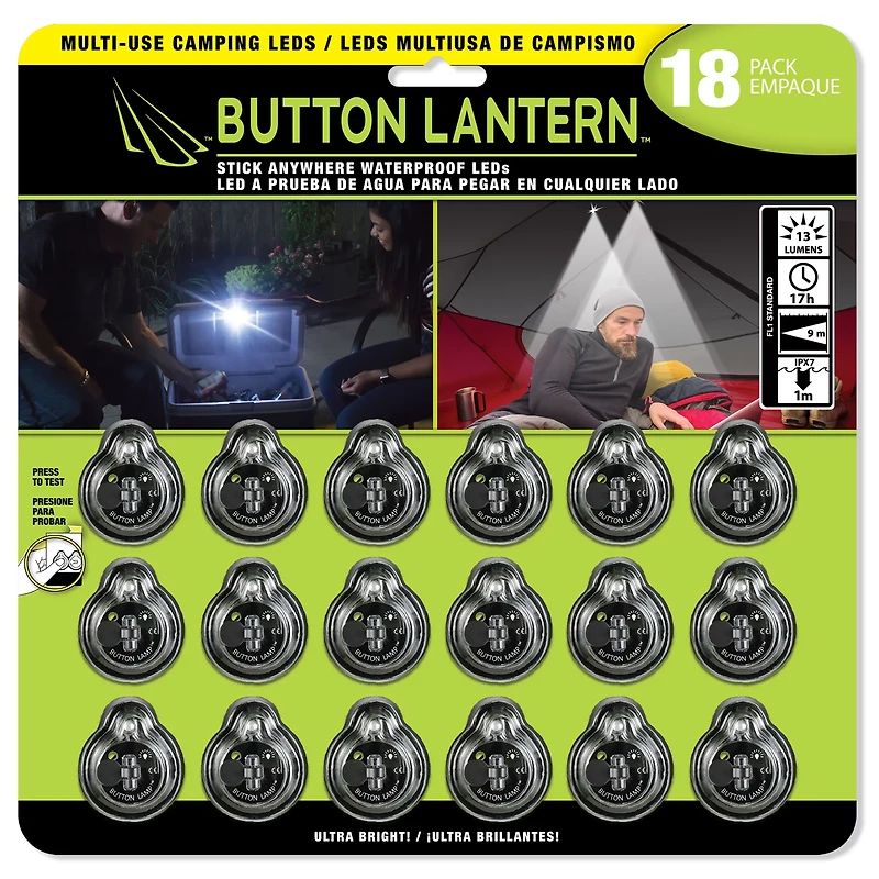 Panther Vision 15 Lumens Button Lamp Adhesive LEDs 18-Pack