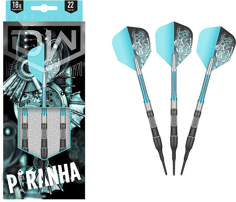 Dart World Piranha Soft Tip 90% Tungsten 18 Gram Dart Set