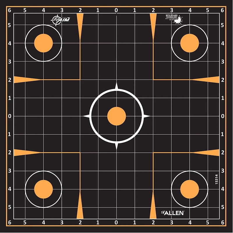Allen Company EZ Aim Splash Reactive Adhesive Paper Sight-In Grid Shooting Targets 10-Pack