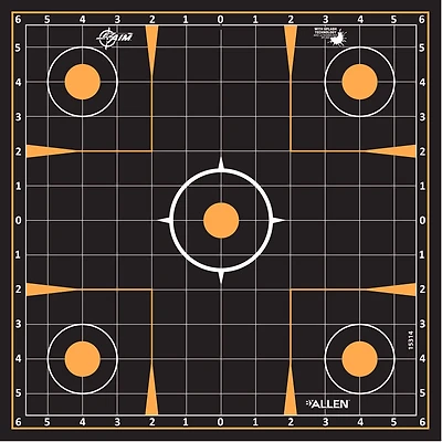 Allen Company EZ Aim Splash Reactive Adhesive Paper Sight-In Grid Shooting Targets 10-Pack