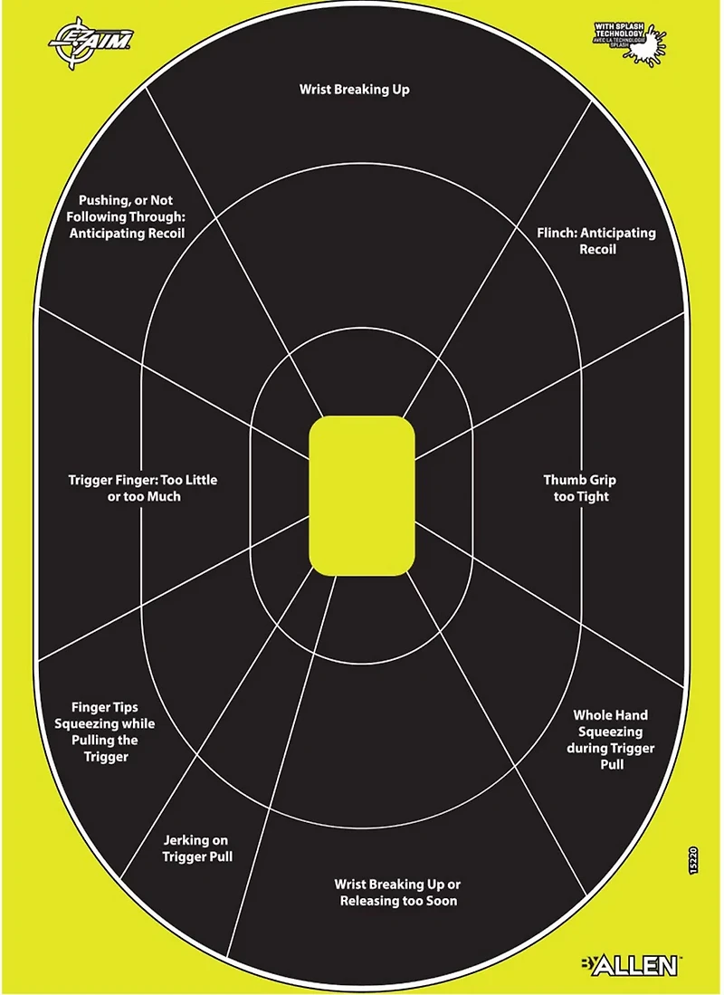 Allen Company EZ Aim Splash Reactive Paper HG Trainer Shooting Targets 30-Pack