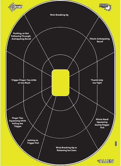 Allen Company EZ Aim Splash Reactive Paper HG Trainer Shooting Targets 30-Pack
