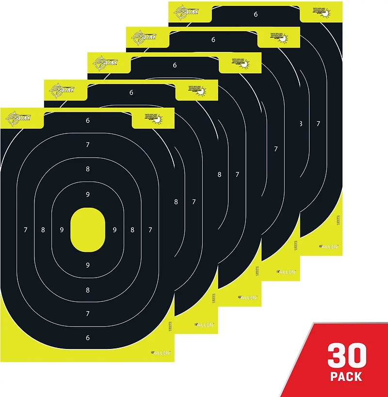 Allen Company EZ Aim Splash Reactive Paper IPSC Silhouette Shooting Targets 30-Pack