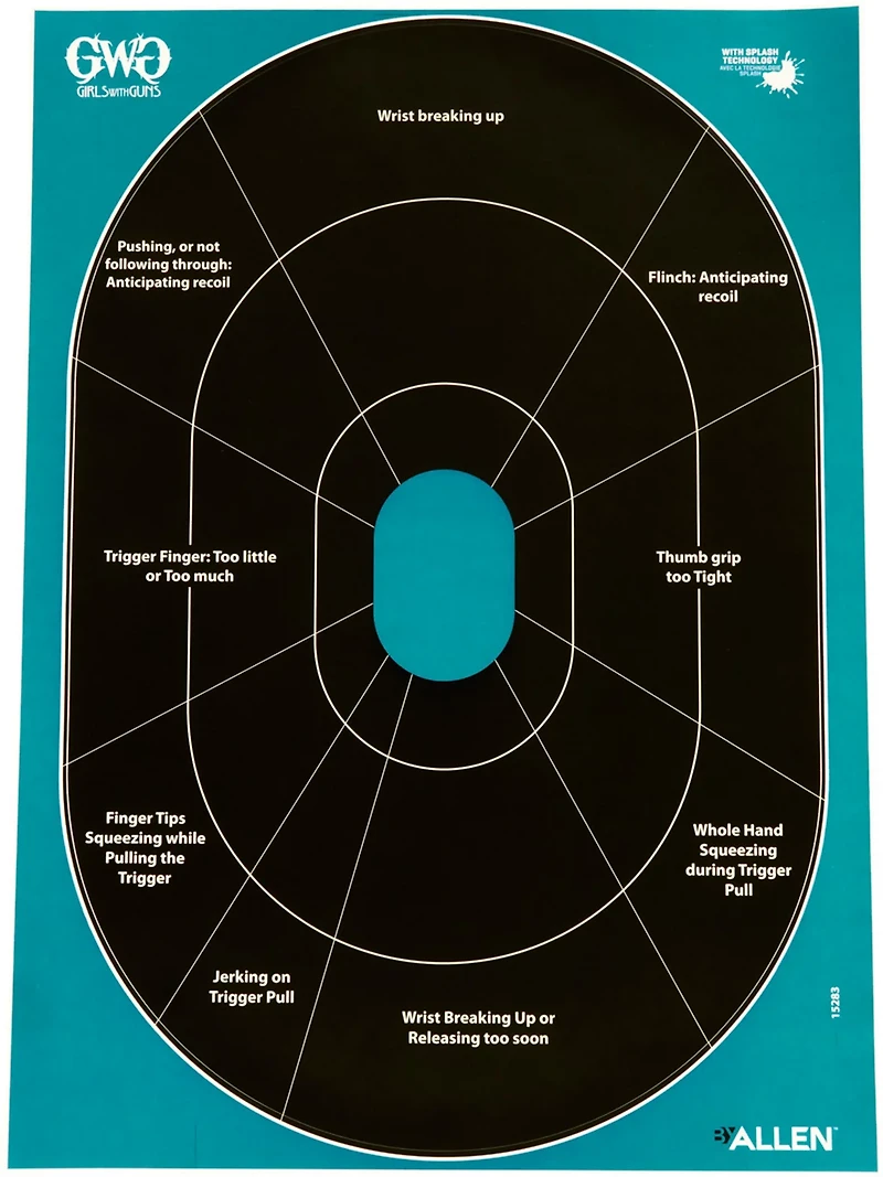 Girls With Guns Adhesive Splash Reactive Paper Handgun Trainer Shooting Target 5-Pack