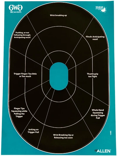 Girls With Guns Adhesive Splash Reactive Paper Handgun Trainer Shooting Target 5-Pack