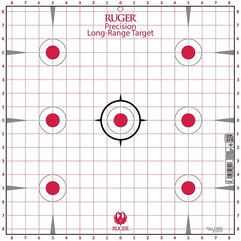 Ruger Spot Precision Sight-In Paper Shooting Target 20-Pack