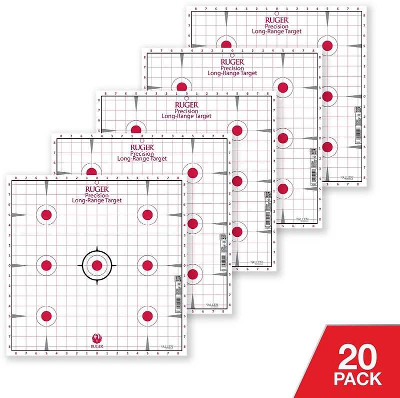 Ruger Spot Precision Sight-In Paper Shooting Target 20-Pack