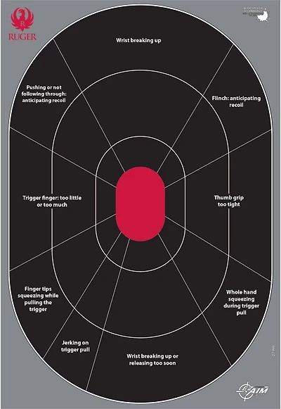 Ruger Splash Adhesive HG Trainer Paper Shooting Target 5-Pack