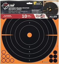Allen Company EZ Aim Splash Reactive Adhesive Paper Bullseye Shooting Targets -Pack
