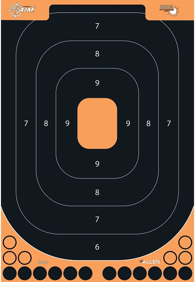 Allen Company EZ Aim Splash Reactive Adhesive HG Trainer Paper Shooting Target 5-Pack