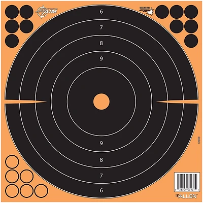 Allen Company EZ Aim Adhesive Splash Reactive Paper Bullseye Shooting Targets 100-Pack