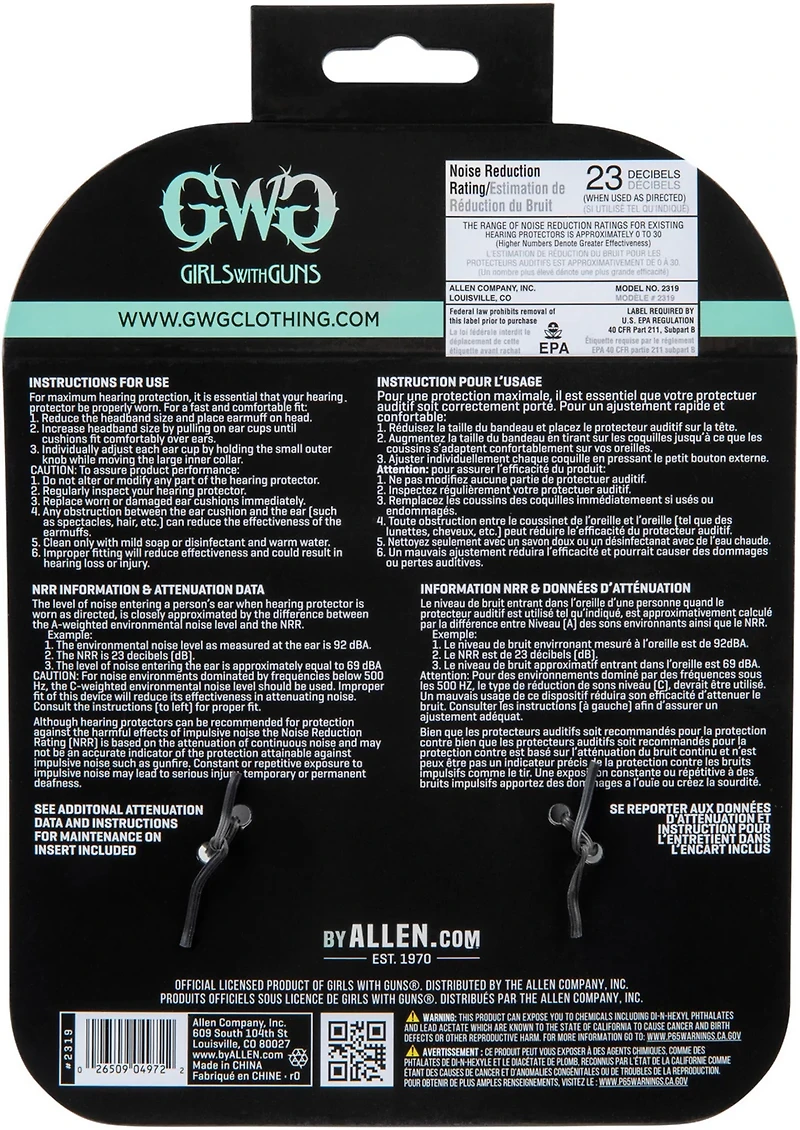 Girls With Guns Assure Low Profile Earmuffs