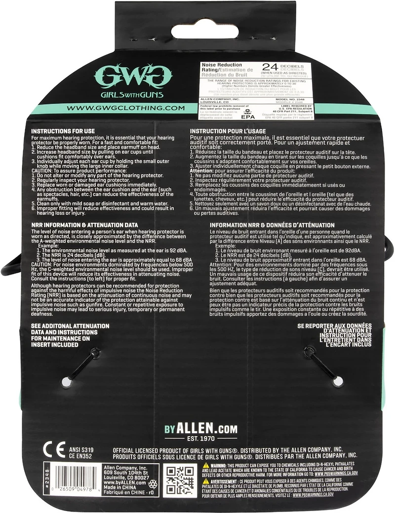 Girls With Guns Shield Low Profile Electronic Earmuffs