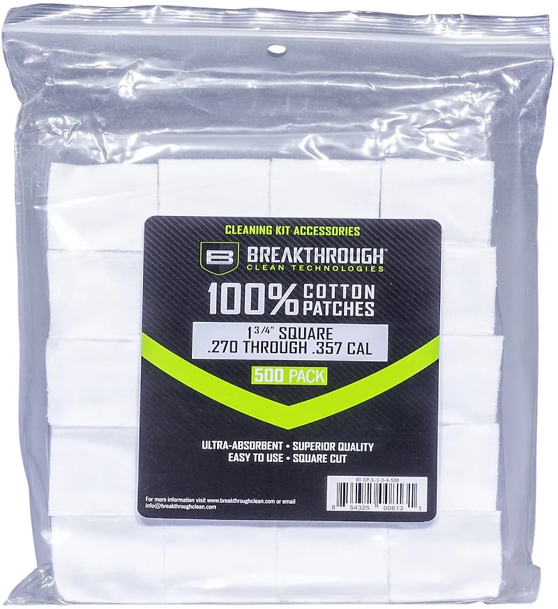 Breakthrough 1.75in Square Cotton Patch 500-Pack
