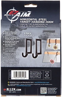 Allen Company EZ Aim Horizontal Steel Gong Shooting Target Hanging Hook 2-Pack