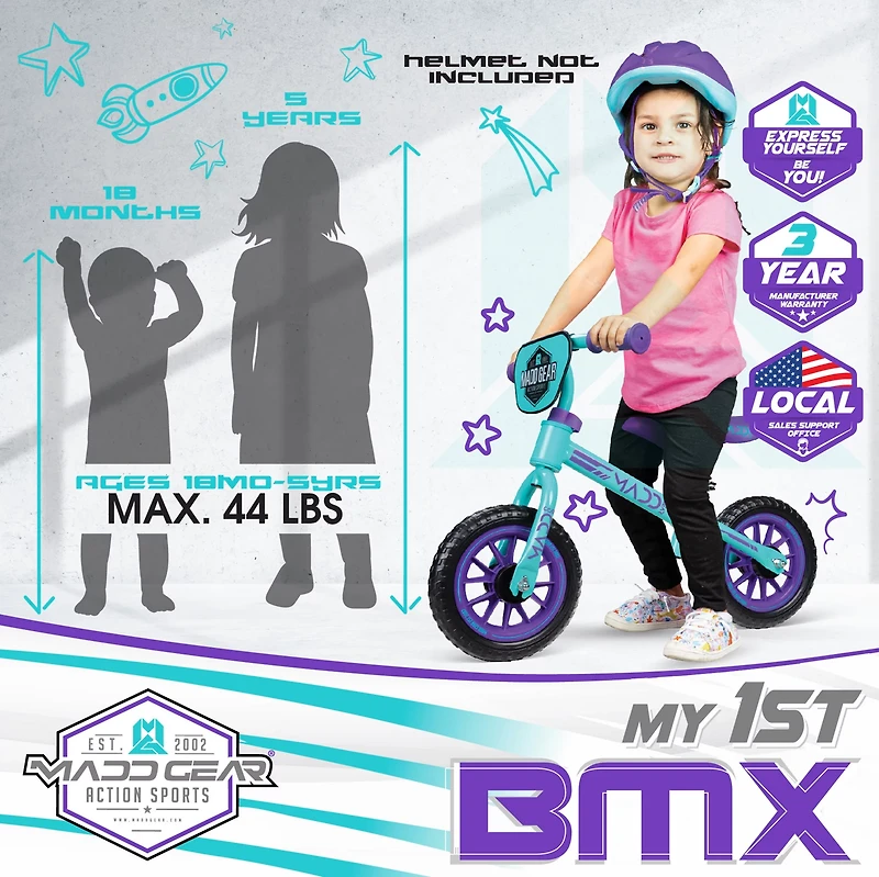 Madd Gear Light-Up BMX Balance Bike