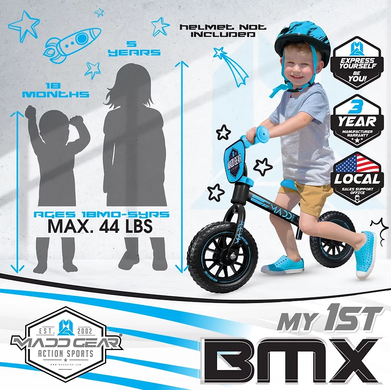 Madd Gear Light-Up BMX Balance Bike