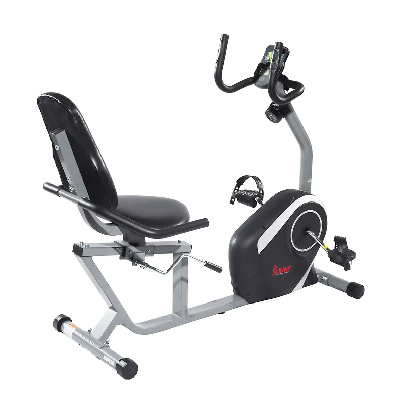 Sunny Health & Fitness Easy Adjustable Seat Recumbent Bike