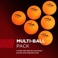 Stiga 3-Star Table Tennis Balls 6-Pack