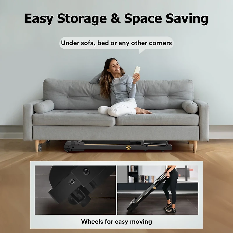 Urevo 2-in-1 Folding Walking Pad Treadmill