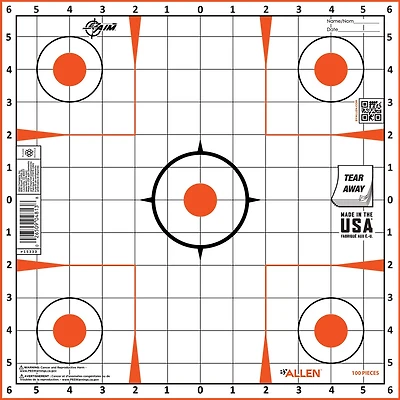 Allen Company EZ Aim Sight-In Grid Paper Shooting Target 100-Pack