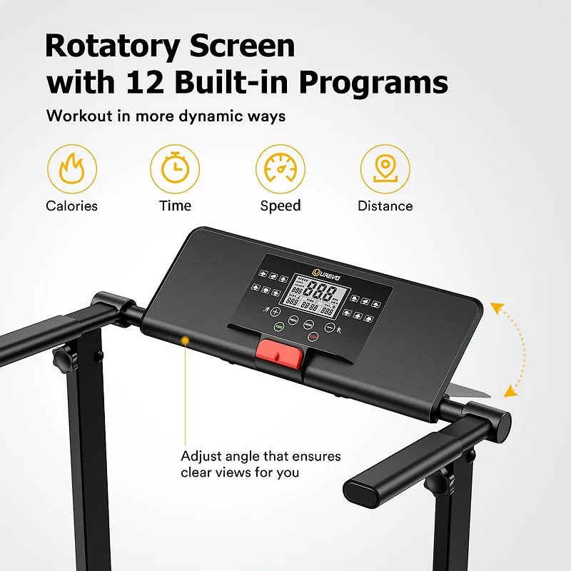 Urevo 2-in-1 Folding Walking Pad Treadmill