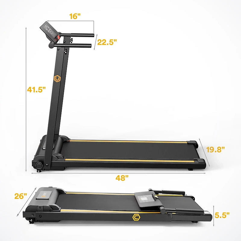 Urevo 2-in-1 Folding Walking Pad Treadmill