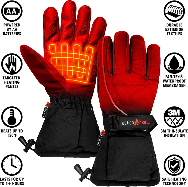 ActionHeat Women's AA Battery Heated Snow Gloves