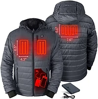 ActionHeat Men's 5V Battery Heated Puffer Jacket with Hood