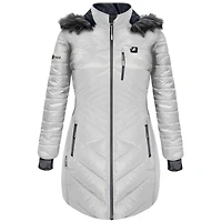 ActionHeat Women's 5V Battery Heated Long Hooded Puffer Jacket