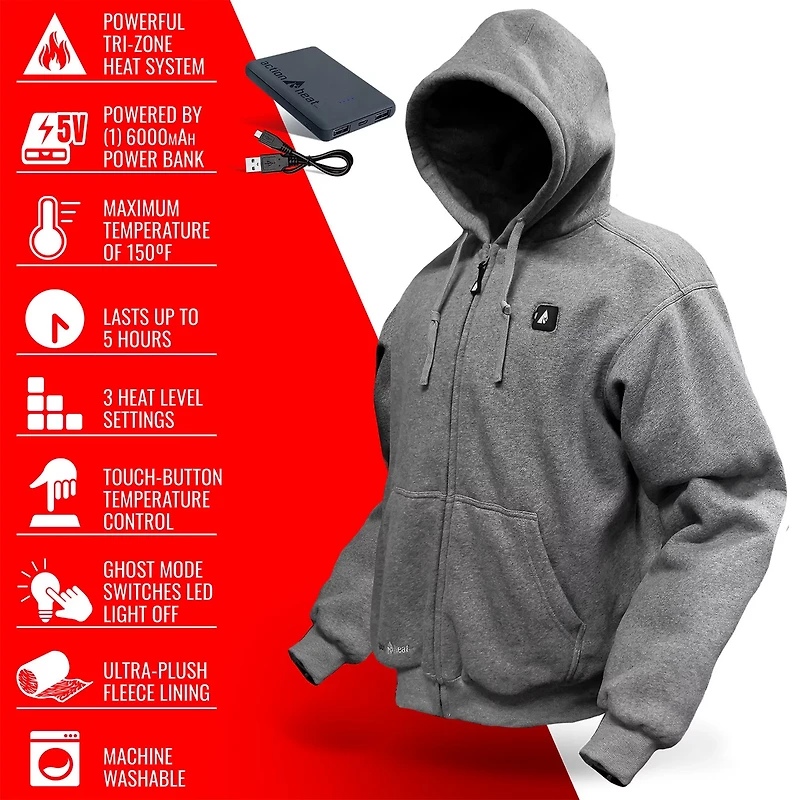 ActionHeat Men's 5 V Battery Heated Hoodie